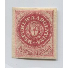 ARGENTINA 1862 GJ 10B ESCUDITO ESTAMPILLA NUEVA CON GOMA HERMOSO EJEMPLAR U$ 192 + 50 %